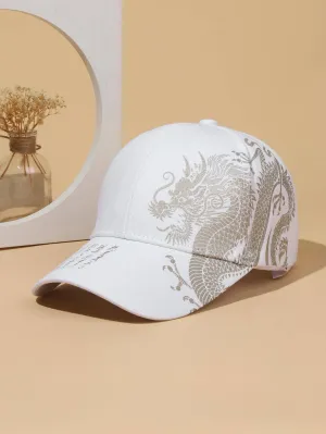 1pc Chinese Dragon Printed Baseball Cap