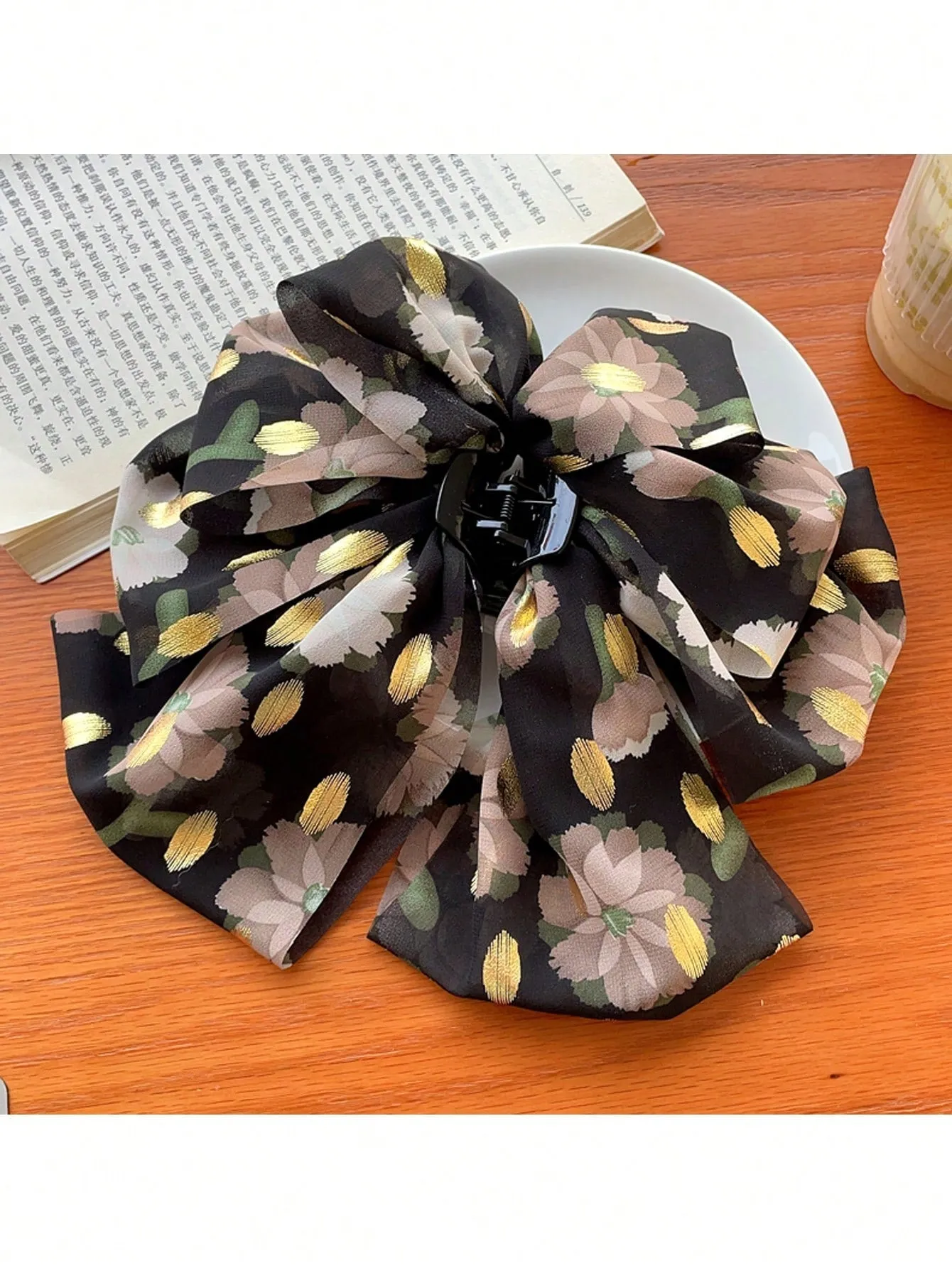 1pc Floral Bowknot Hair Clip