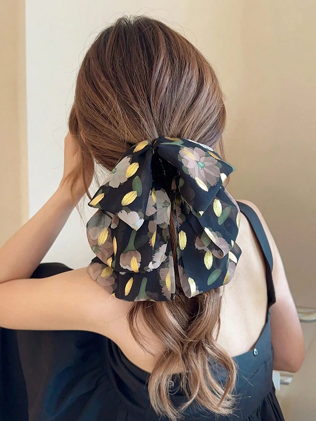 1pc Floral Bowknot Hair Clip