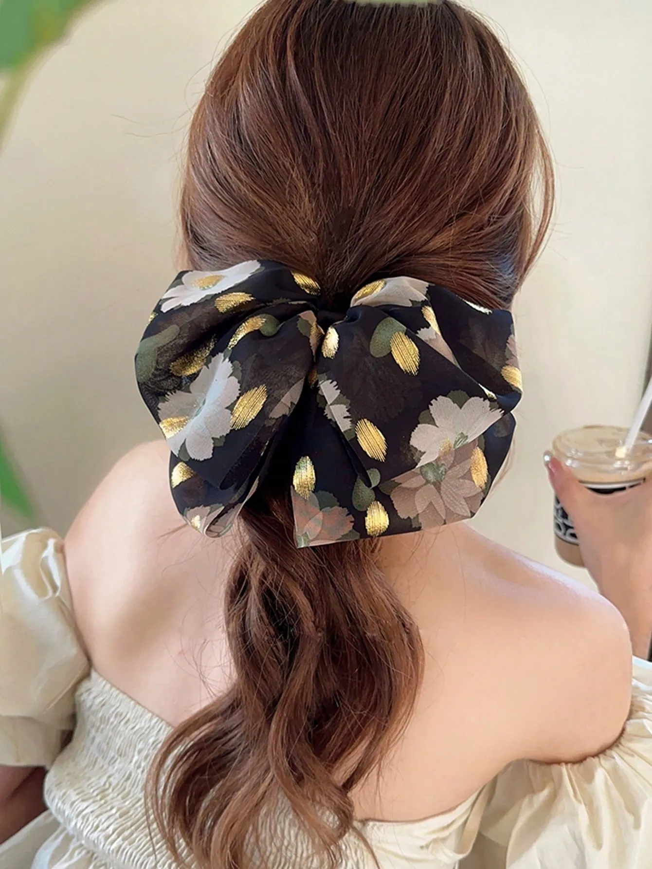 1pc Floral Bowknot Hair Clip