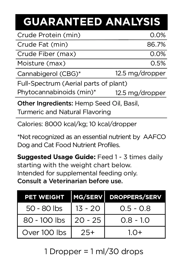 750mg Large Pet Mobility Tincture