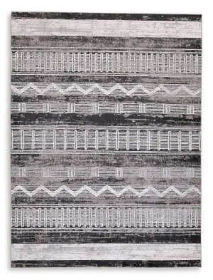 8' x 10' Boho Area Rug in Black and White