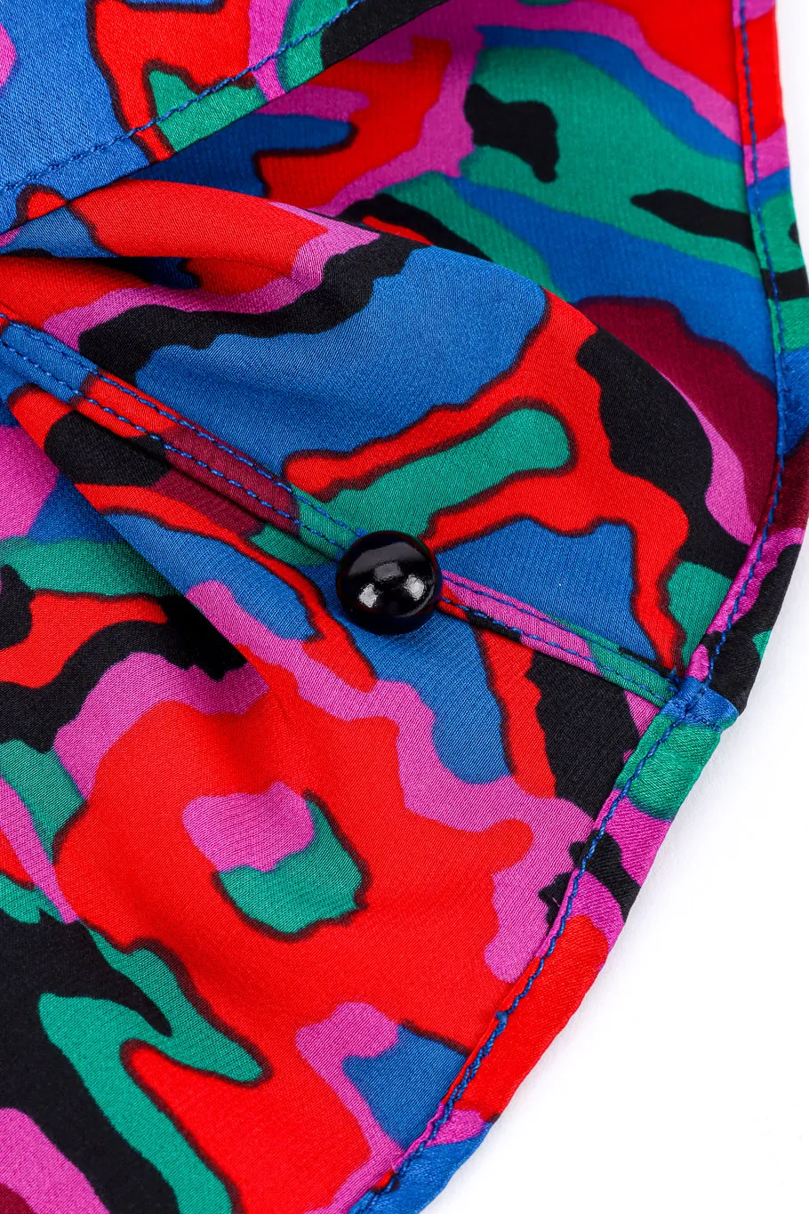 Abstract Print Silk Velvet Blouse
