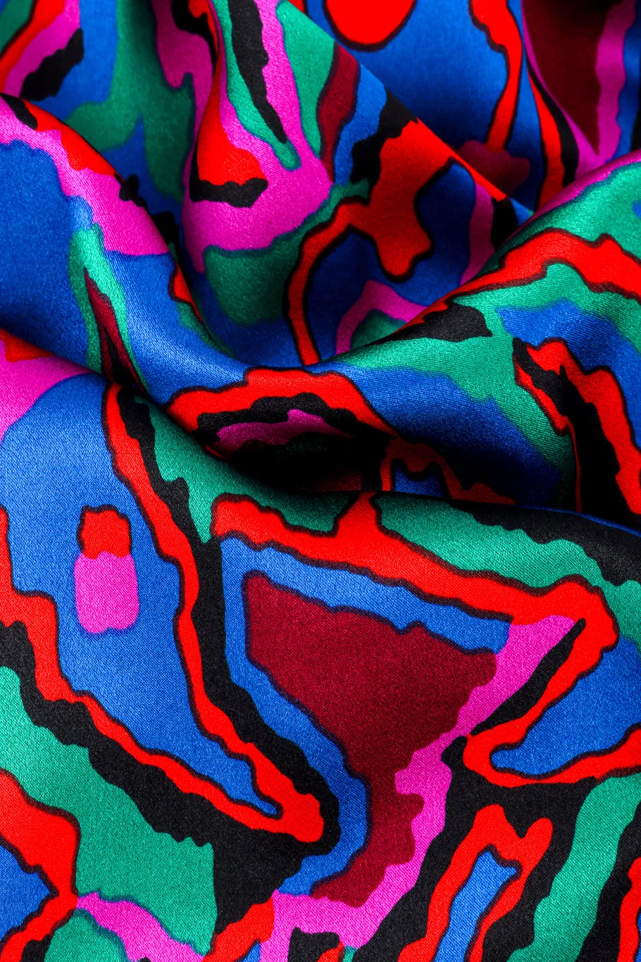 Abstract Print Silk Velvet Blouse