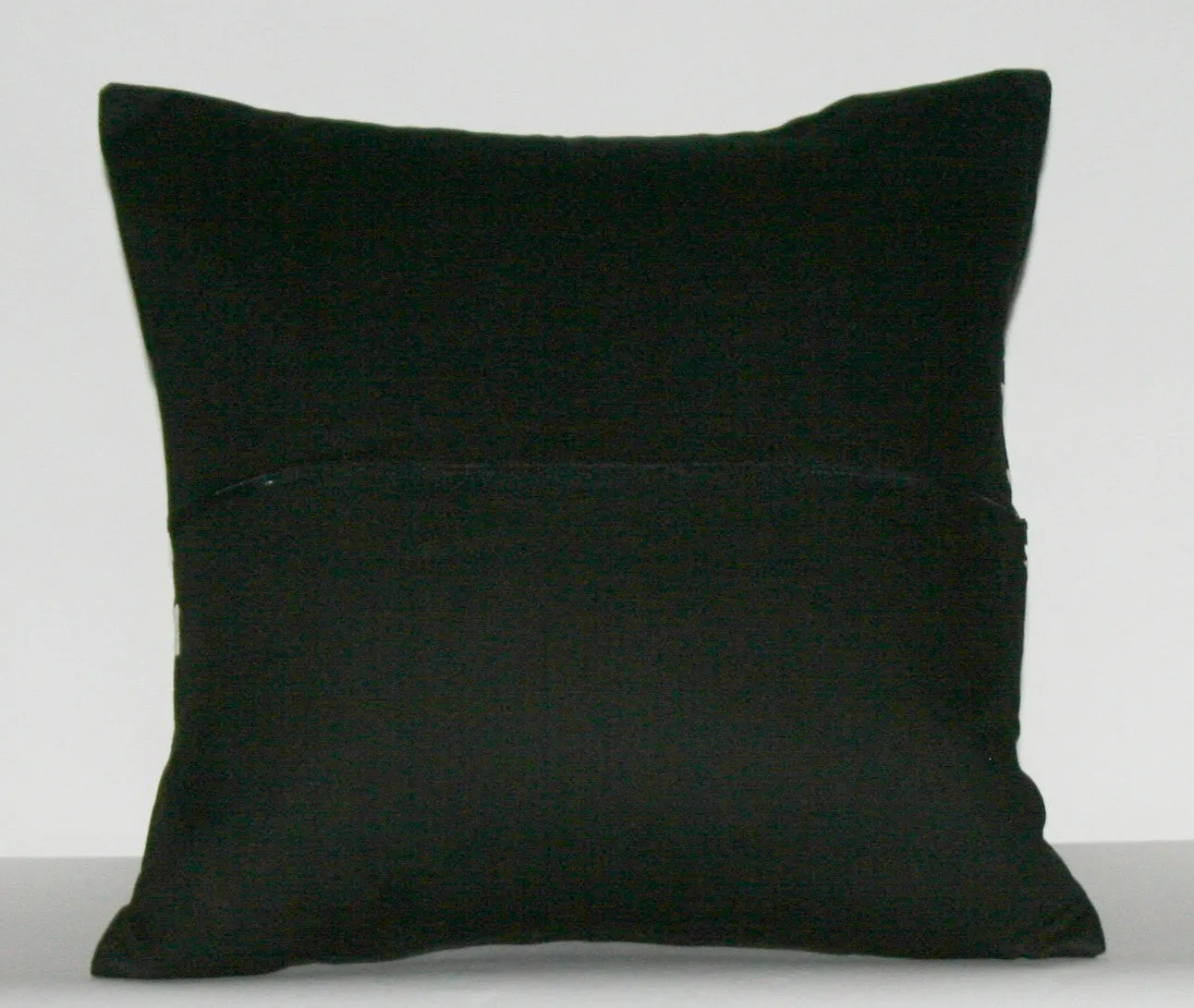 African Wave Designer Pillow Black White Applique 18" X 18" Handwoven African Fabric Cushion Cover