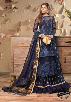 AJLE-09 | Asim Jofa Chiffon Collection 2021 Limited Edition | Unstitched Embroidered Chiffon Suits