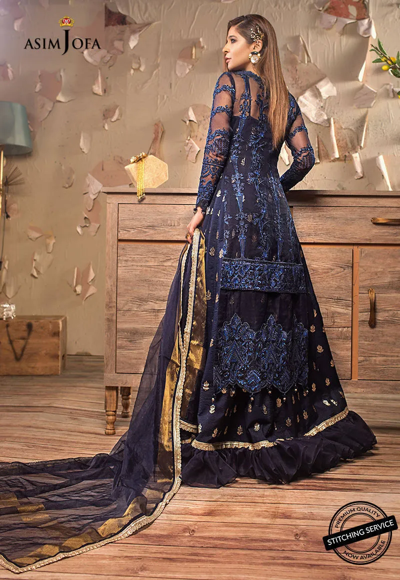 AJLE-09 | Asim Jofa Chiffon Collection 2021 Limited Edition | Unstitched Embroidered Chiffon Suits