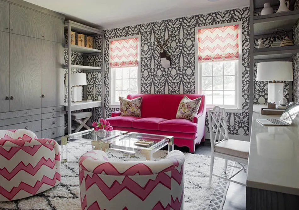 Alan Campbell Fabric: Montecito Zig Zag - Custom Grays on Tinted Belgian Linen / Cotton