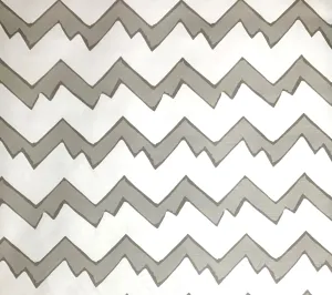 Alan Campbell Fabric: Montecito Zig Zag - Custom Grays on Tinted Belgian Linen / Cotton