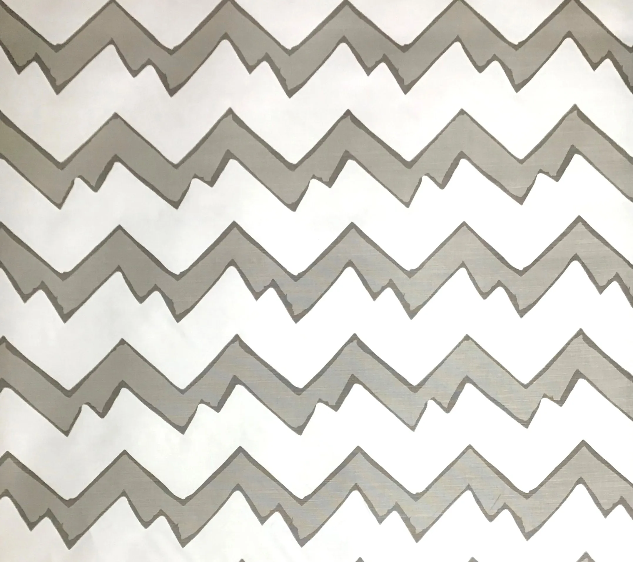 Alan Campbell Fabric: Montecito Zig Zag - Custom Grays on Tinted Belgian Linen / Cotton