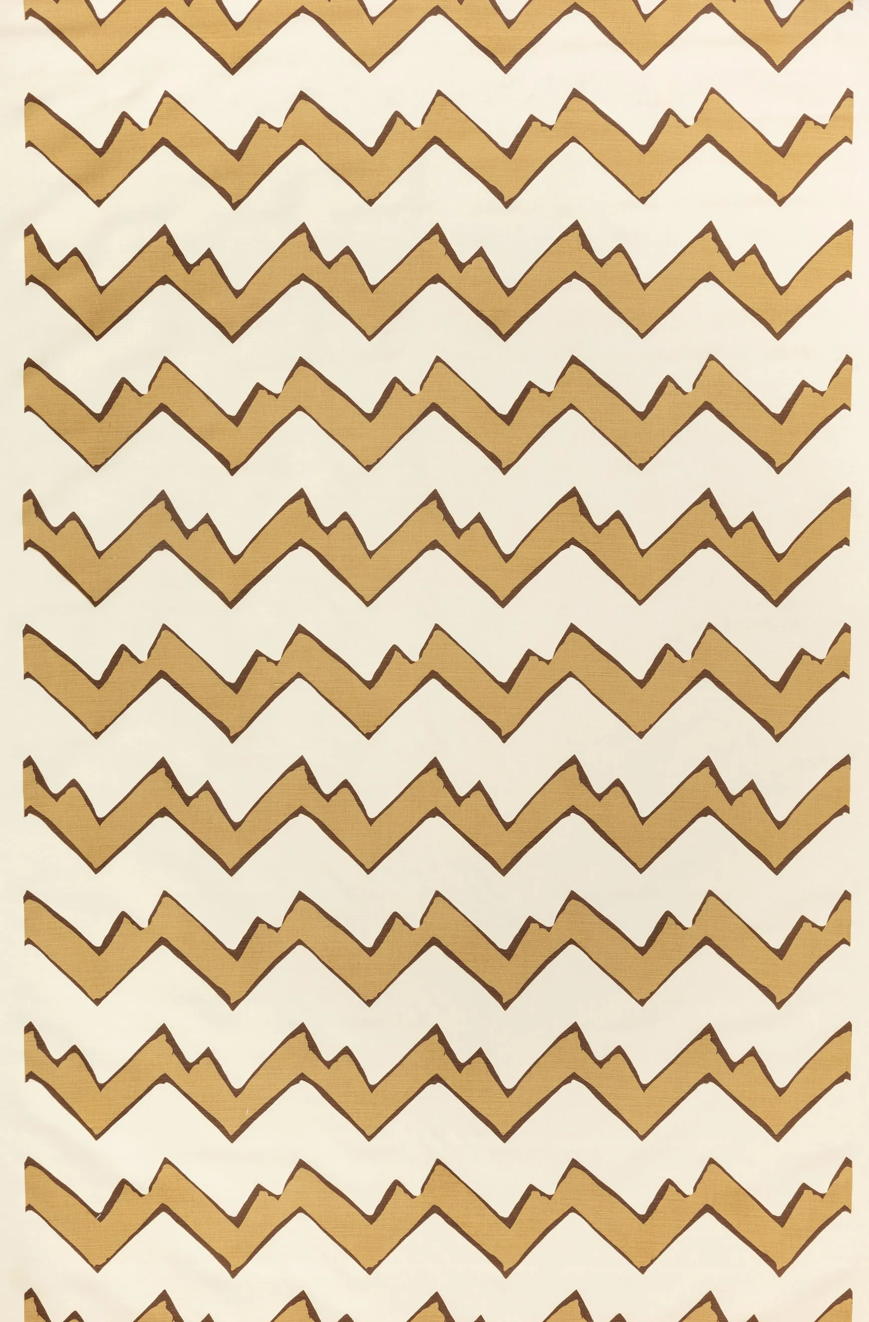Alan Campbell Fabric: Montecito Zig Zag - Custom Mocha on Tinted Belgian Linen / Cotton