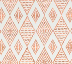 Alan Campbell Fabric: Safari Embroidery - Custom Terracotta on Tinted Belgian Linen / Cotton