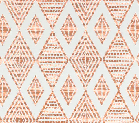 Alan Campbell Fabric: Safari Embroidery - Custom Terracotta on Tinted Belgian Linen / Cotton