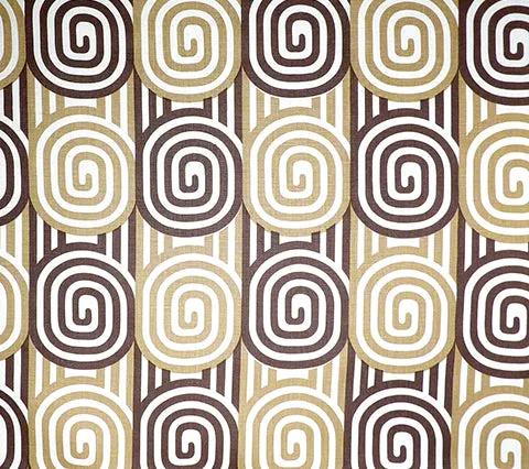 Alan Campbell Fabric: Wavelength - Custom Browns on Oyster 100% Heavy Linen
