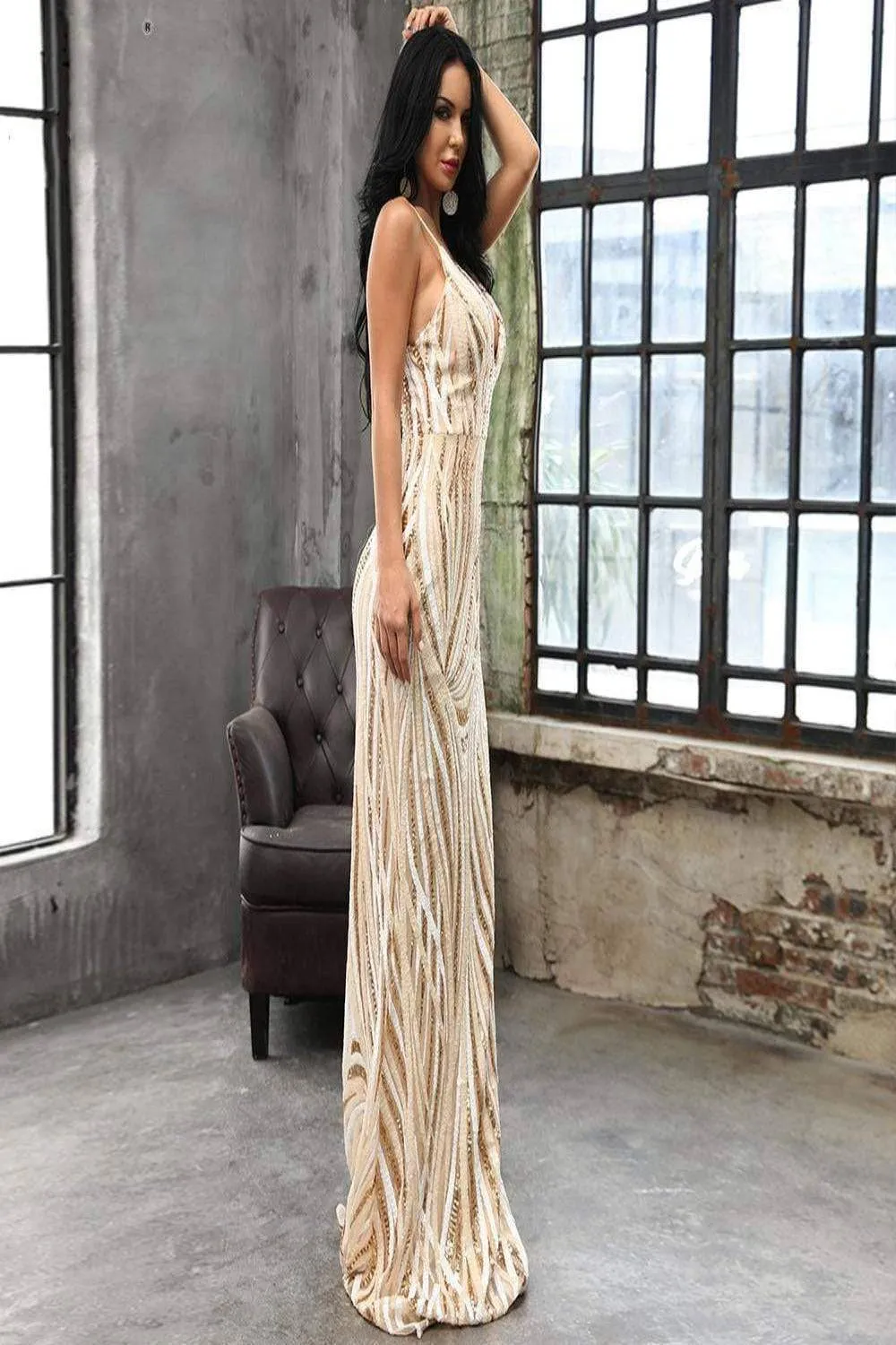 All Eyes On You Maxi Sequin Gown