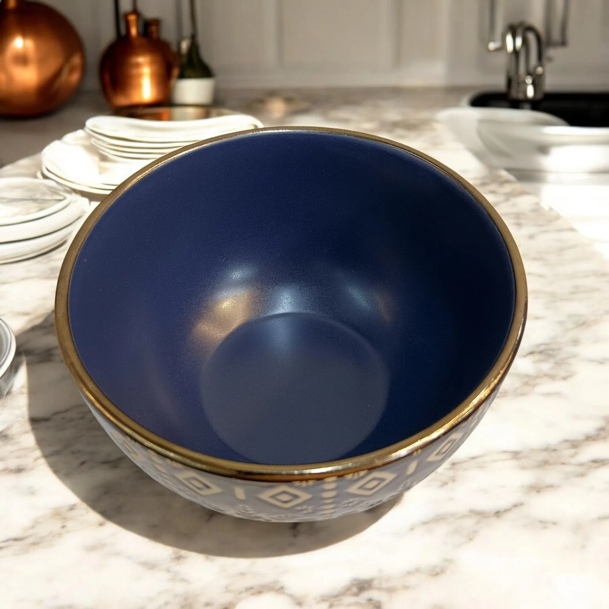 Ancient Navy Ceramic Bowl (5 Inch)