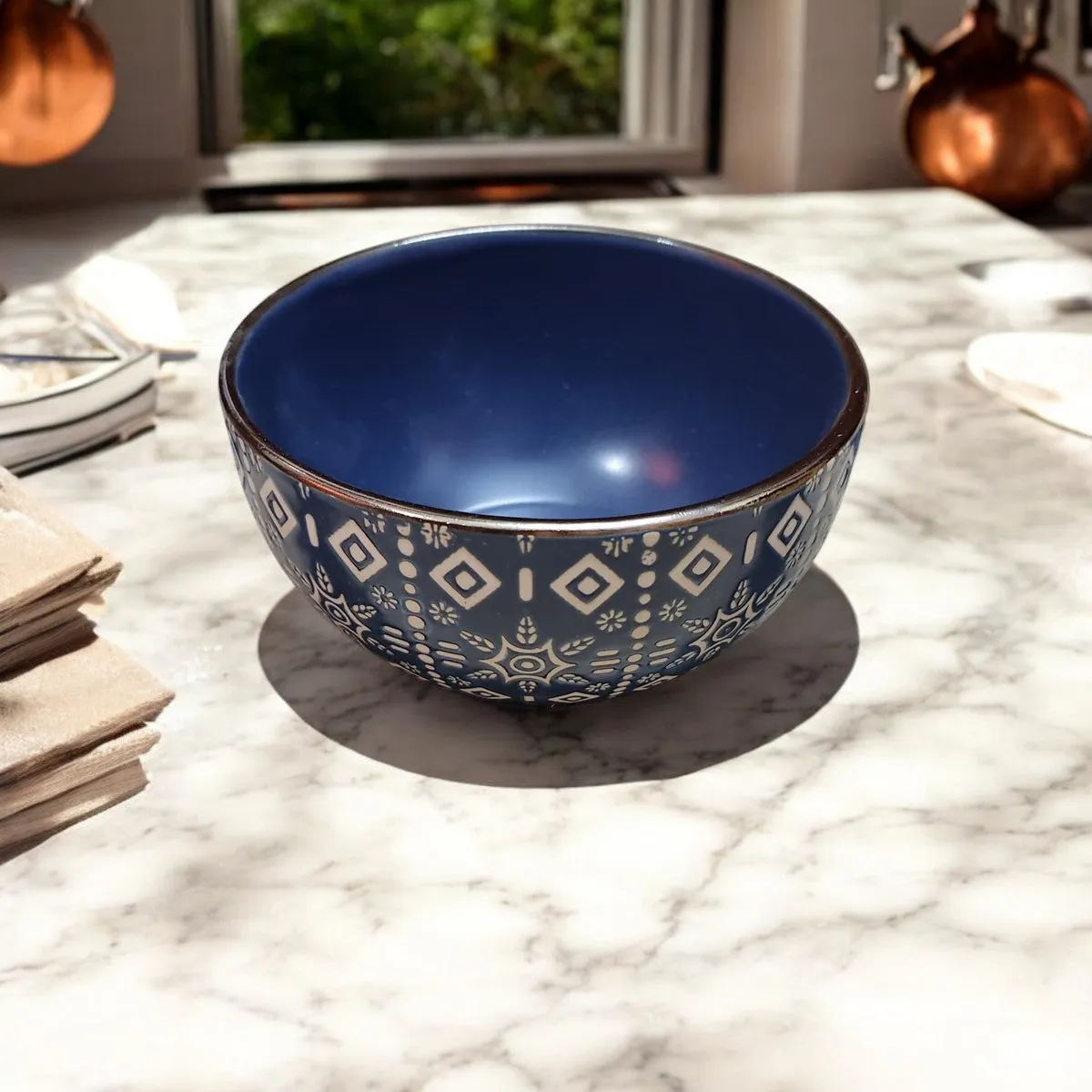 Ancient Navy Ceramic Bowl (5 Inch)