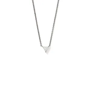 Apex Offset Pendant in Blackened White Gold