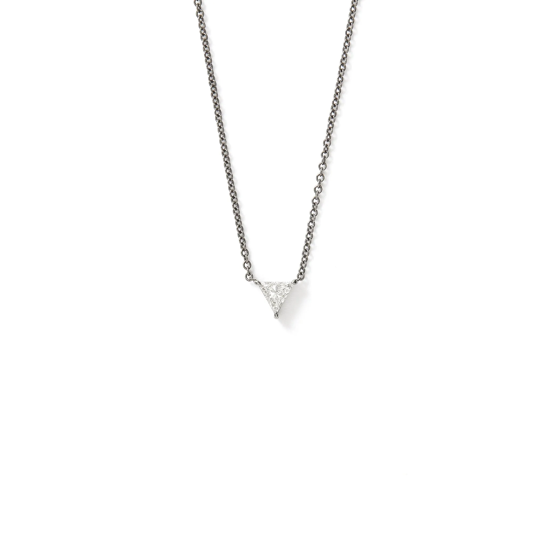 Apex Offset Pendant in Blackened White Gold