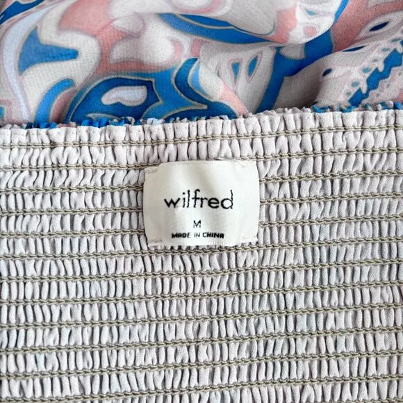 Aritzia Wilfred Tempest Smocked Chiffon Mini Dress