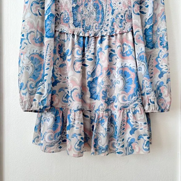 Aritzia Wilfred Tempest Smocked Chiffon Mini Dress