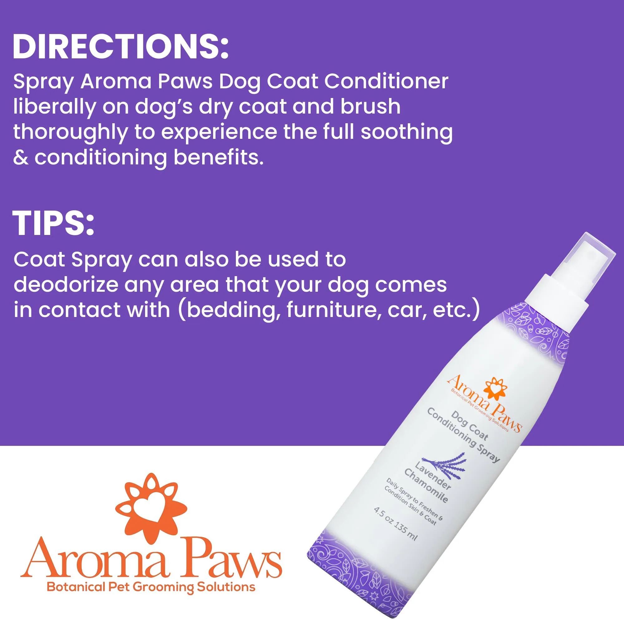 Aroma Paws - 4.5 Oz Repellent and Dog Coat Spray Collection