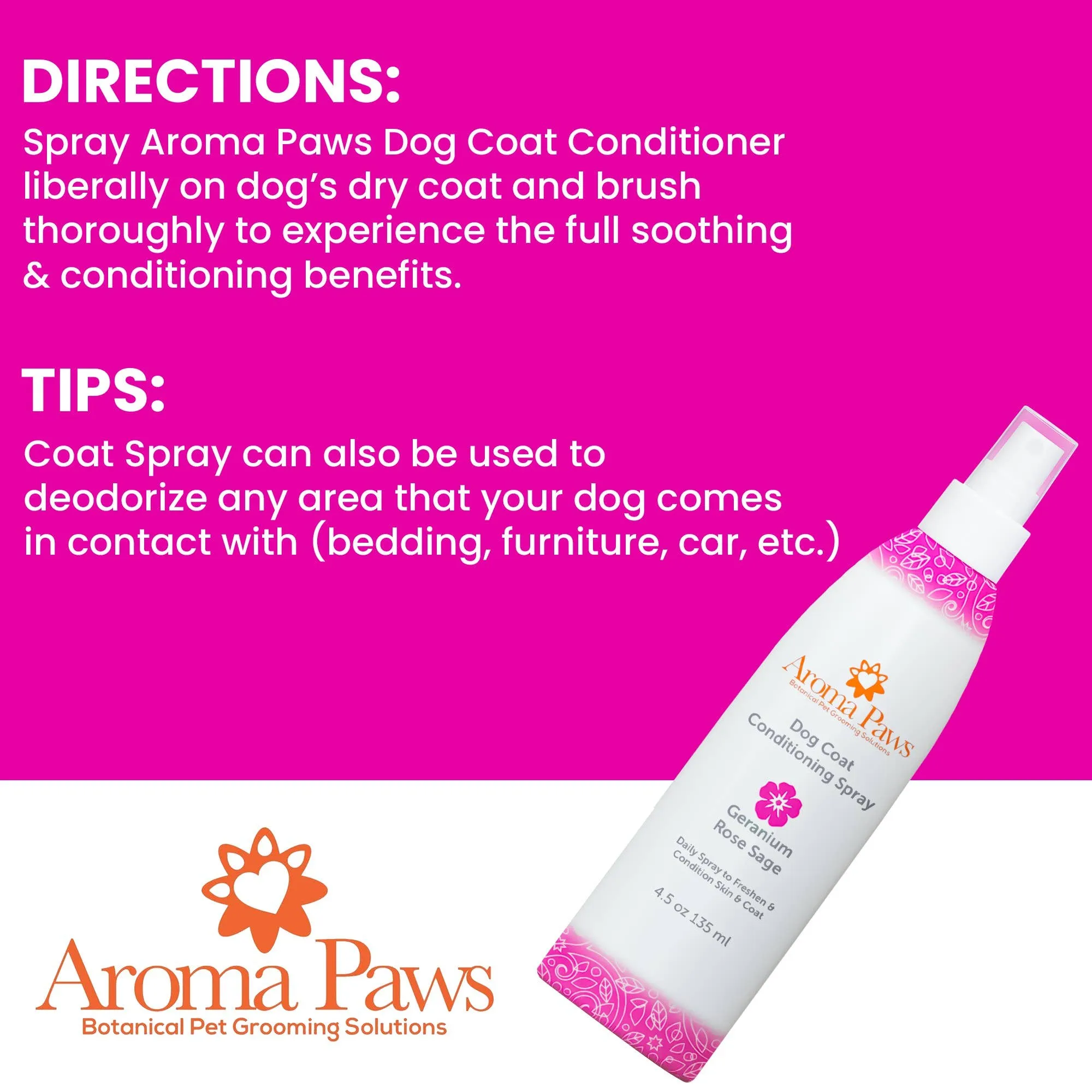 Aroma Paws - 4.5 Oz Repellent and Dog Coat Spray Collection