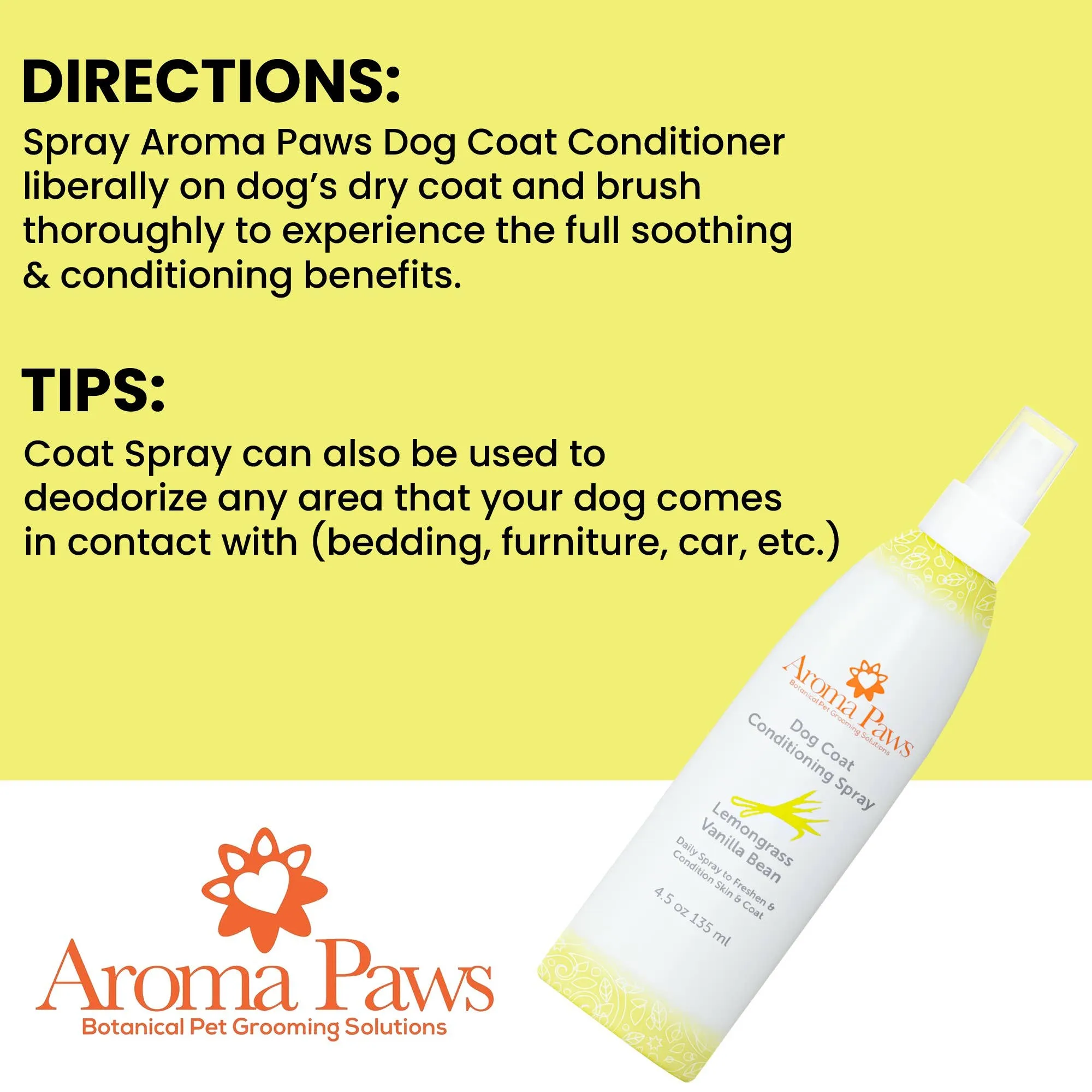 Aroma Paws - 4.5 Oz Repellent and Dog Coat Spray Collection