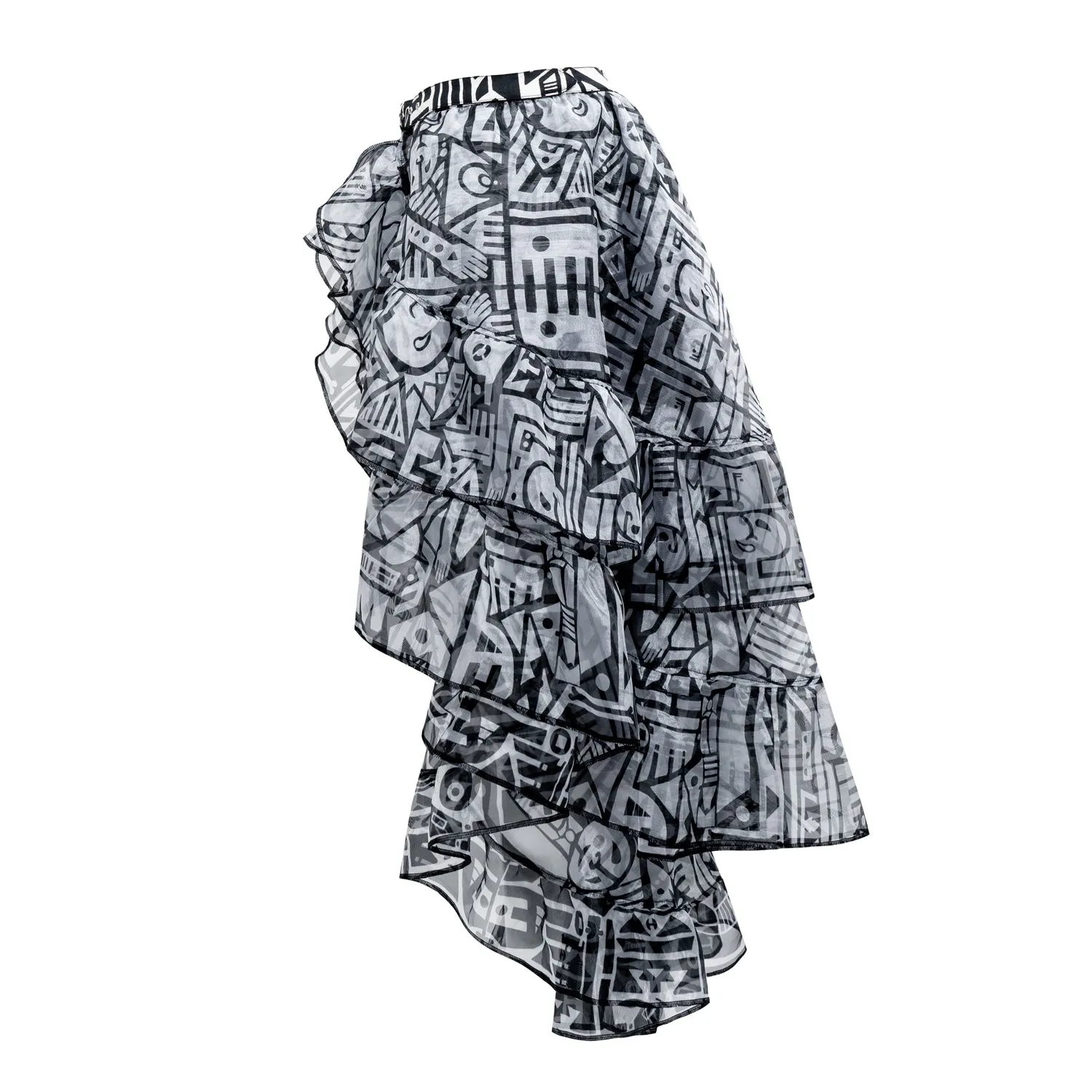 Bam Bam X Jackalope Land Party Skirt B&W
