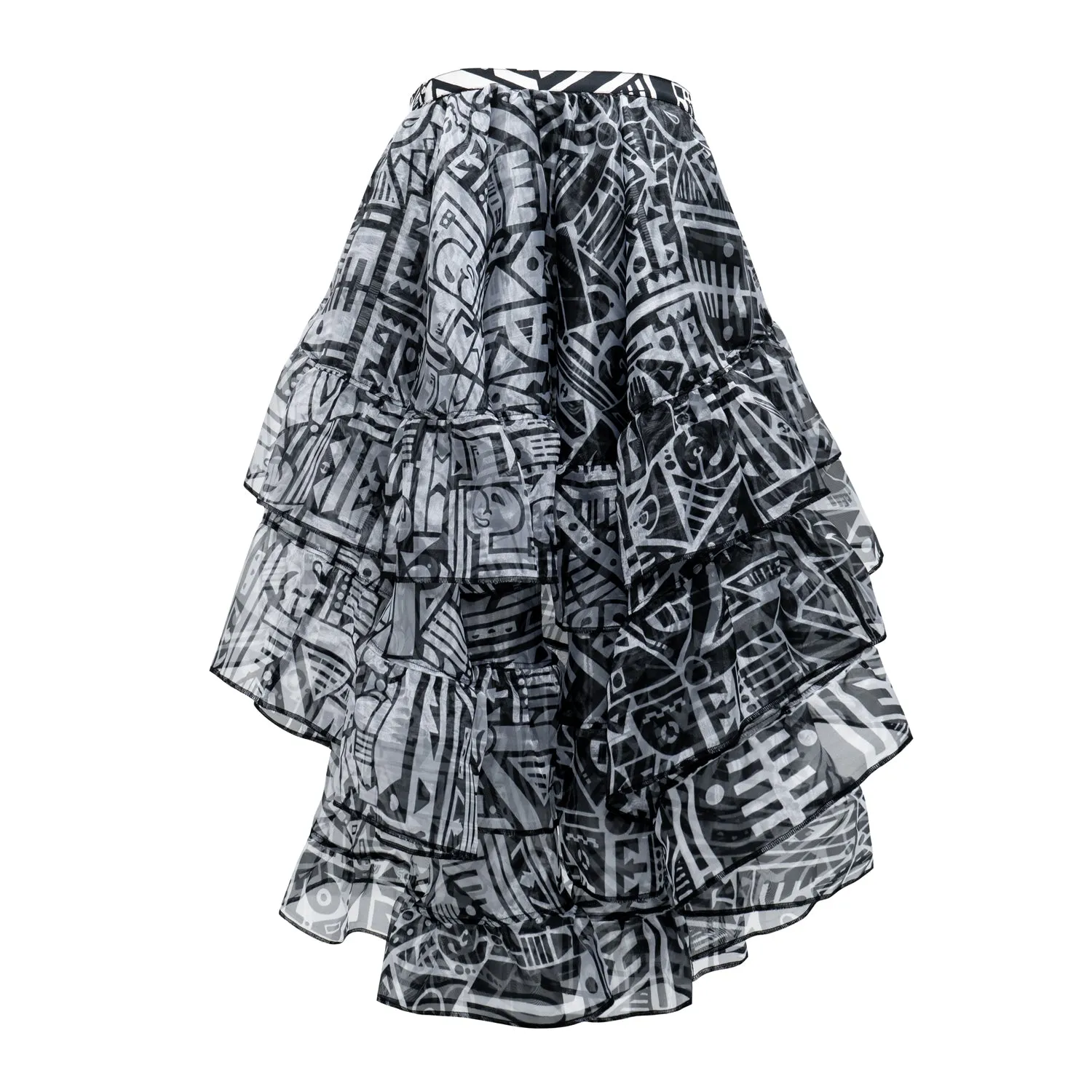 Bam Bam X Jackalope Land Party Skirt B&W