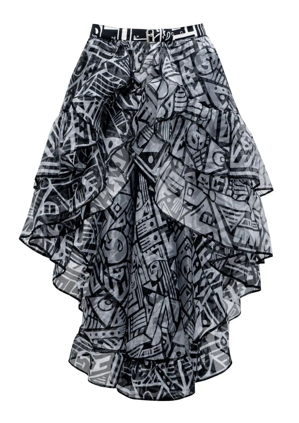 Bam Bam X Jackalope Land Party Skirt B&W