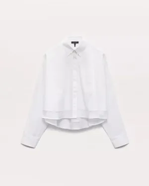 Beatrice Cropped Poplin-Organza Shirt