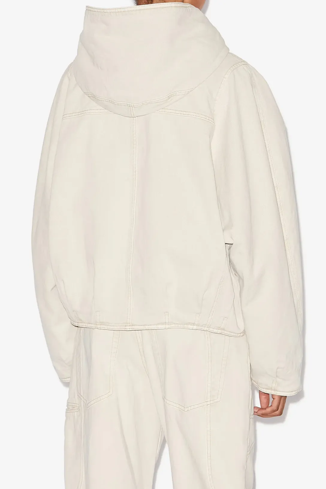 Biane Short Denim Coat | Ecru