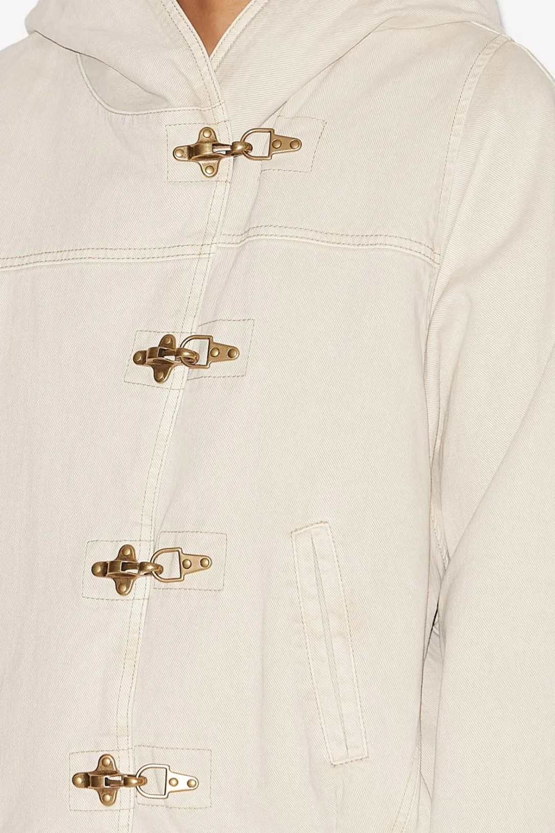 Biane Short Denim Coat | Ecru