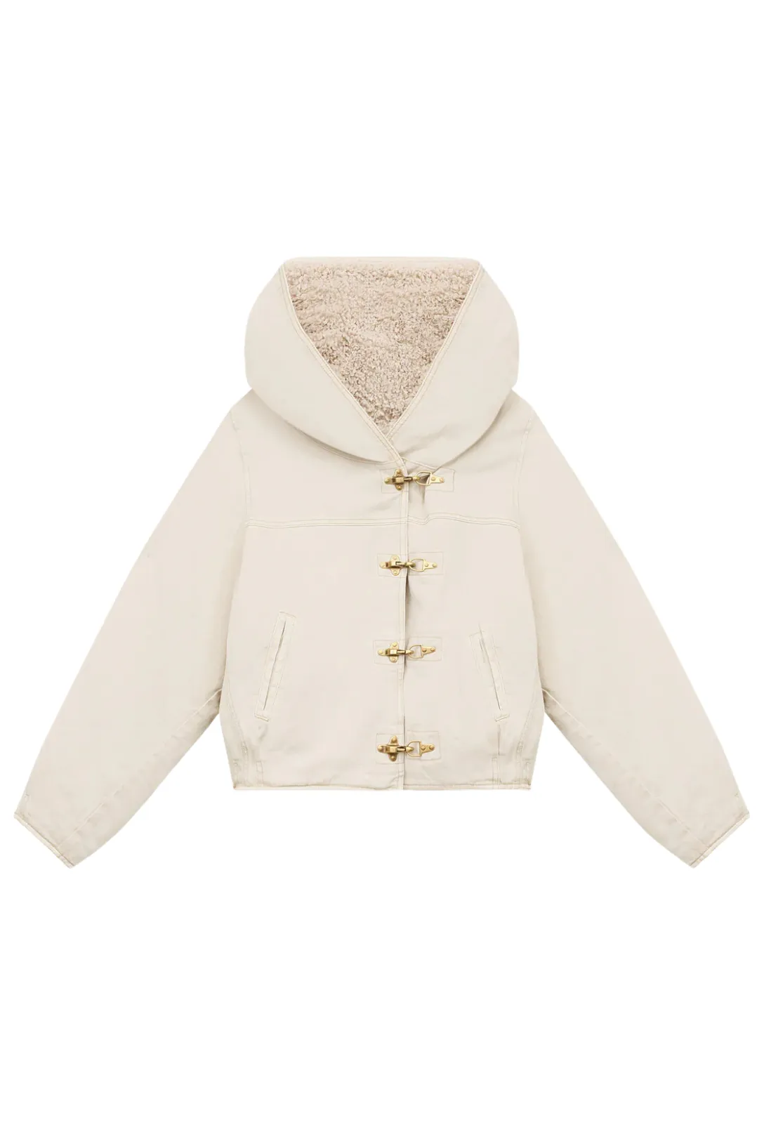 Biane Short Denim Coat | Ecru
