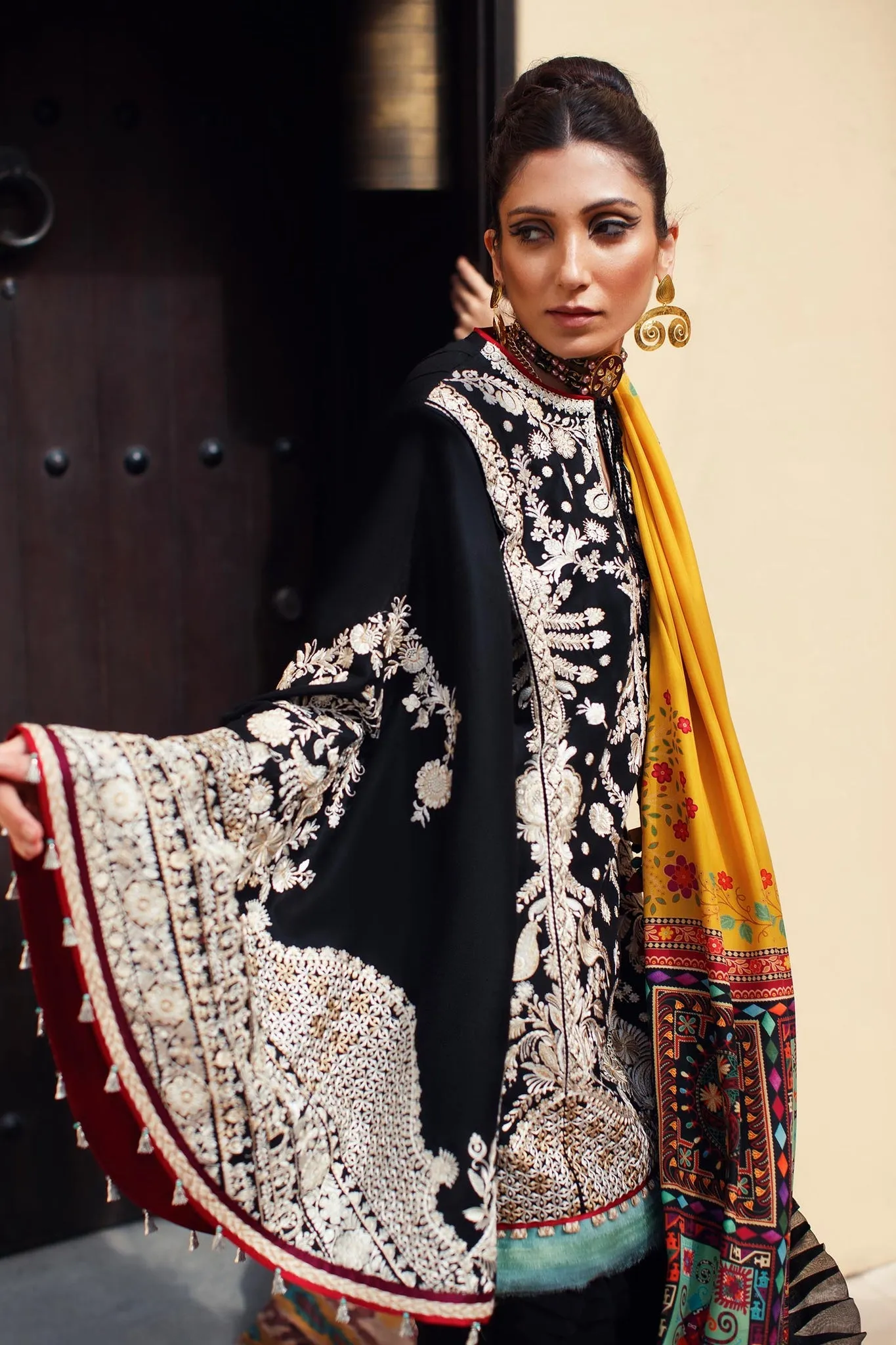 Black White Salwar Kameez for Pakistani Eid Dress