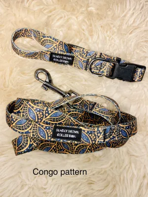 Blacky Collar Leash Set In Congo Print