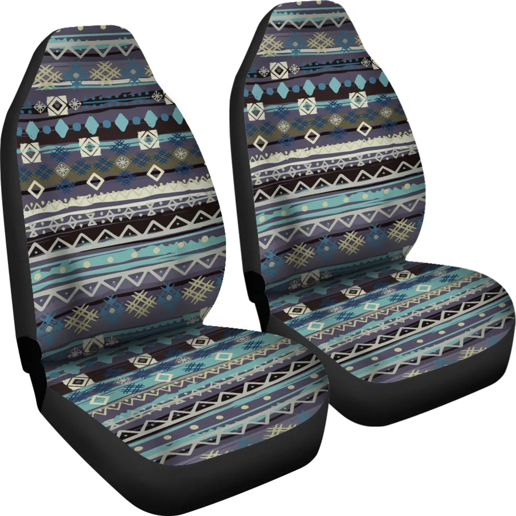 Blue Boho Pattern Abstract Car Seat Covers