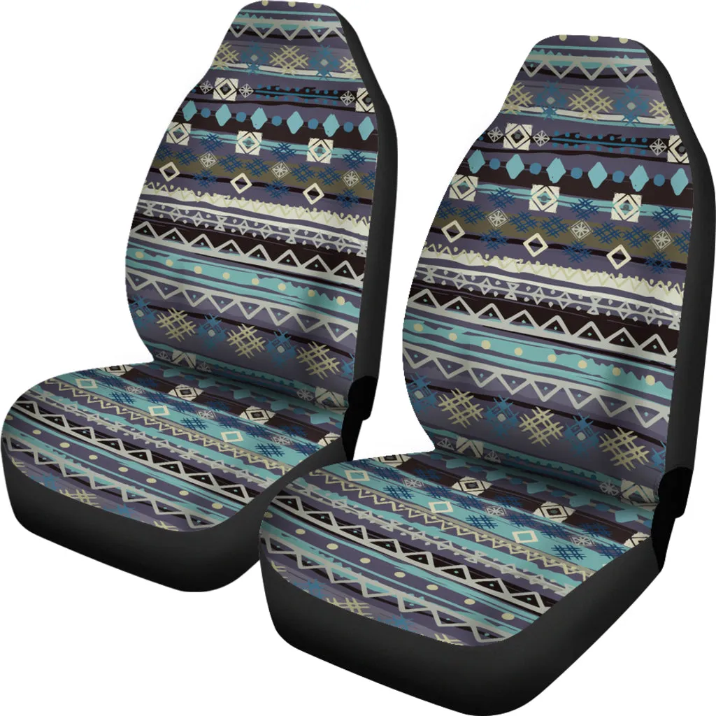 Blue Boho Pattern Abstract Car Seat Covers