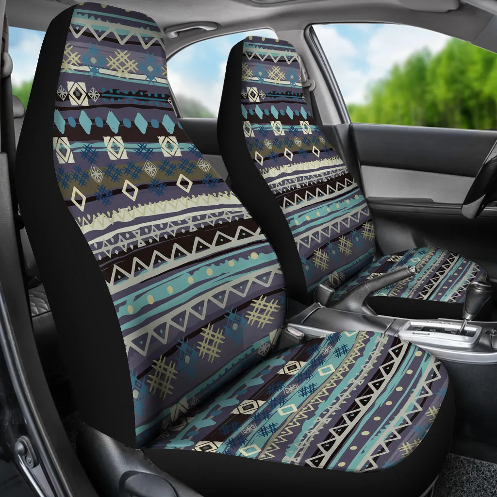 Blue Boho Pattern Abstract Car Seat Covers