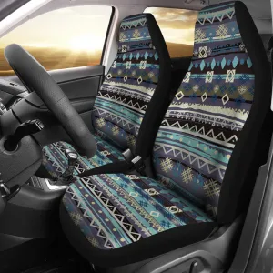 Blue Boho Pattern Abstract Car Seat Covers