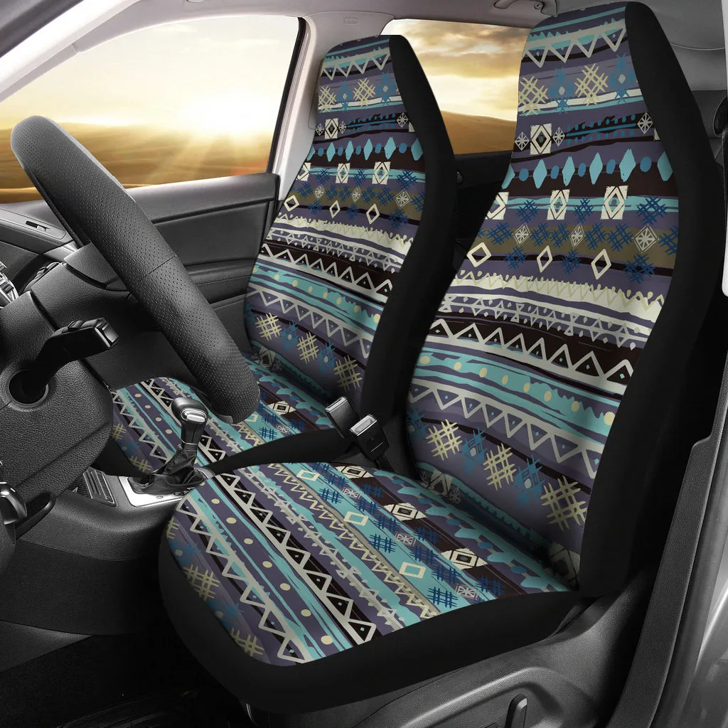 Blue Boho Pattern Abstract Car Seat Covers