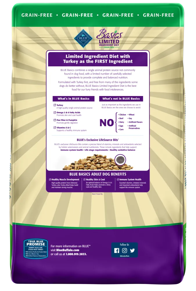 Blue Buffalo Basics Grain Free Adult Turkey and Potato Dry Dog Food