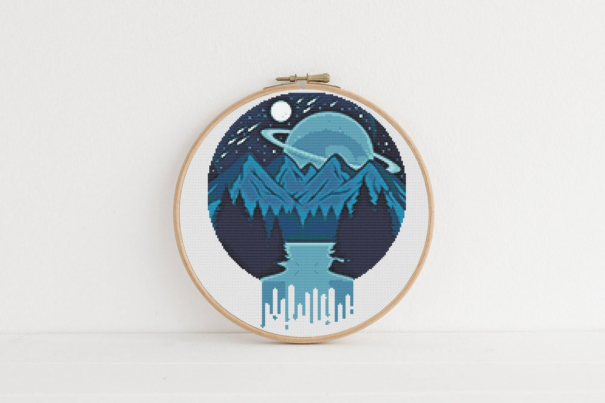 Blue Cross Stitch Pattern #1000