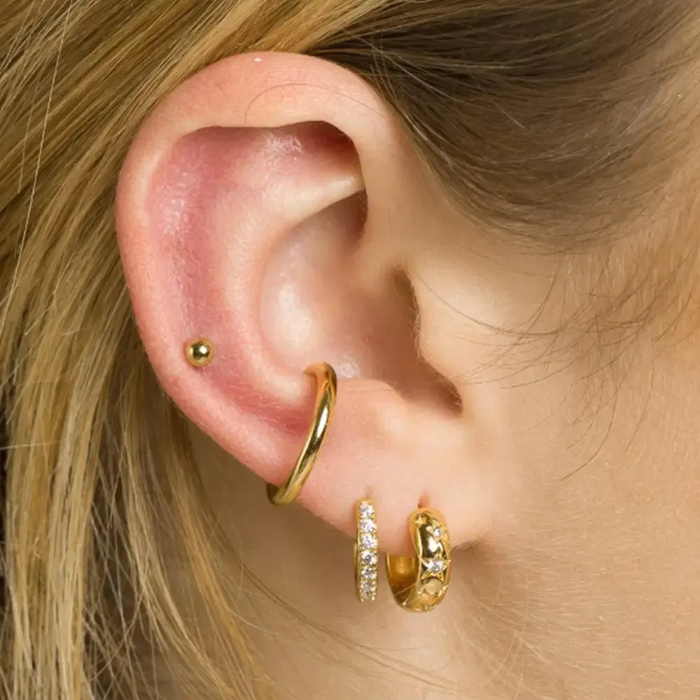 Boho & Mala Sterling Silver Hoop Huggie Earrings