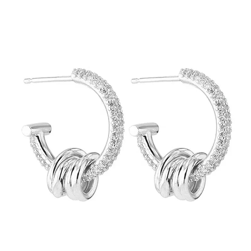 Boho & Mala Sterling Silver Hoop Huggie Earrings