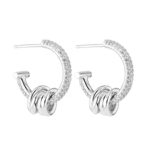 Boho & Mala Sterling Silver Hoop Huggie Earrings