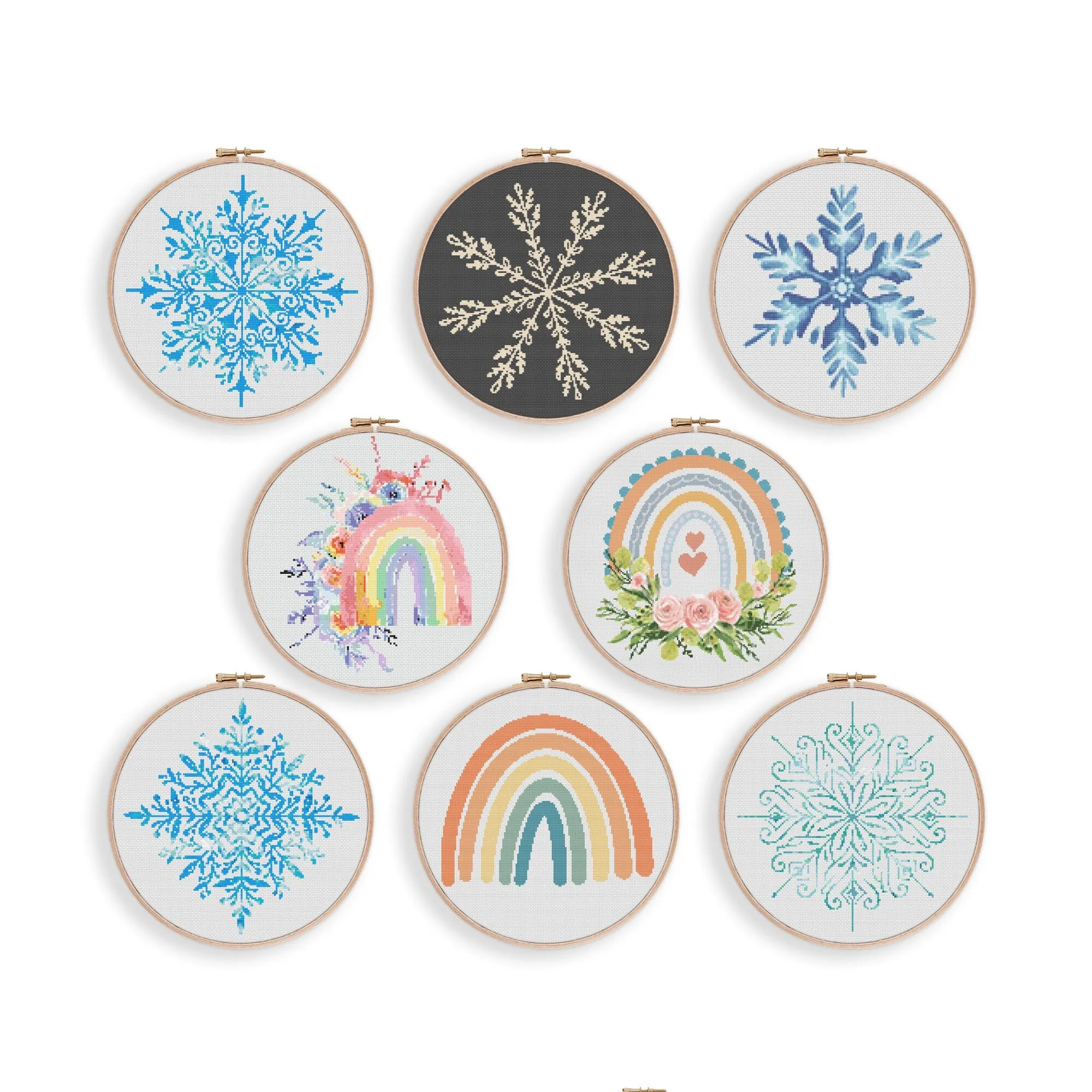 Boho Cross Stitch Pattern Set