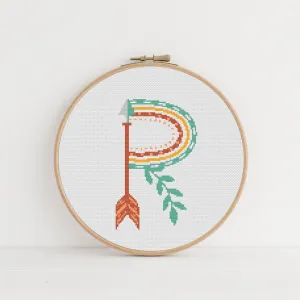 Boho Letter R Cross Stitch Pattern #760
