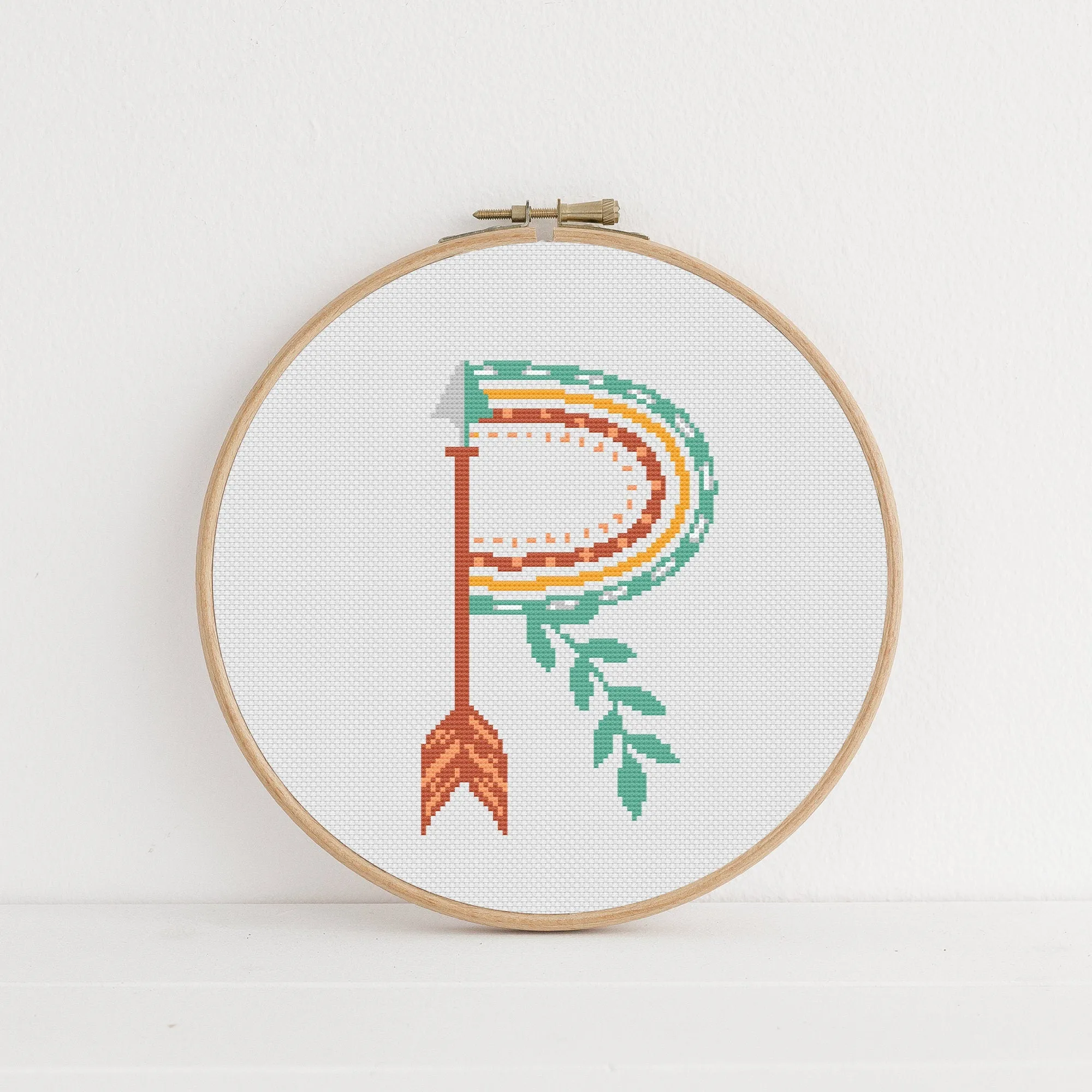 Boho Letter R Cross Stitch Pattern #760